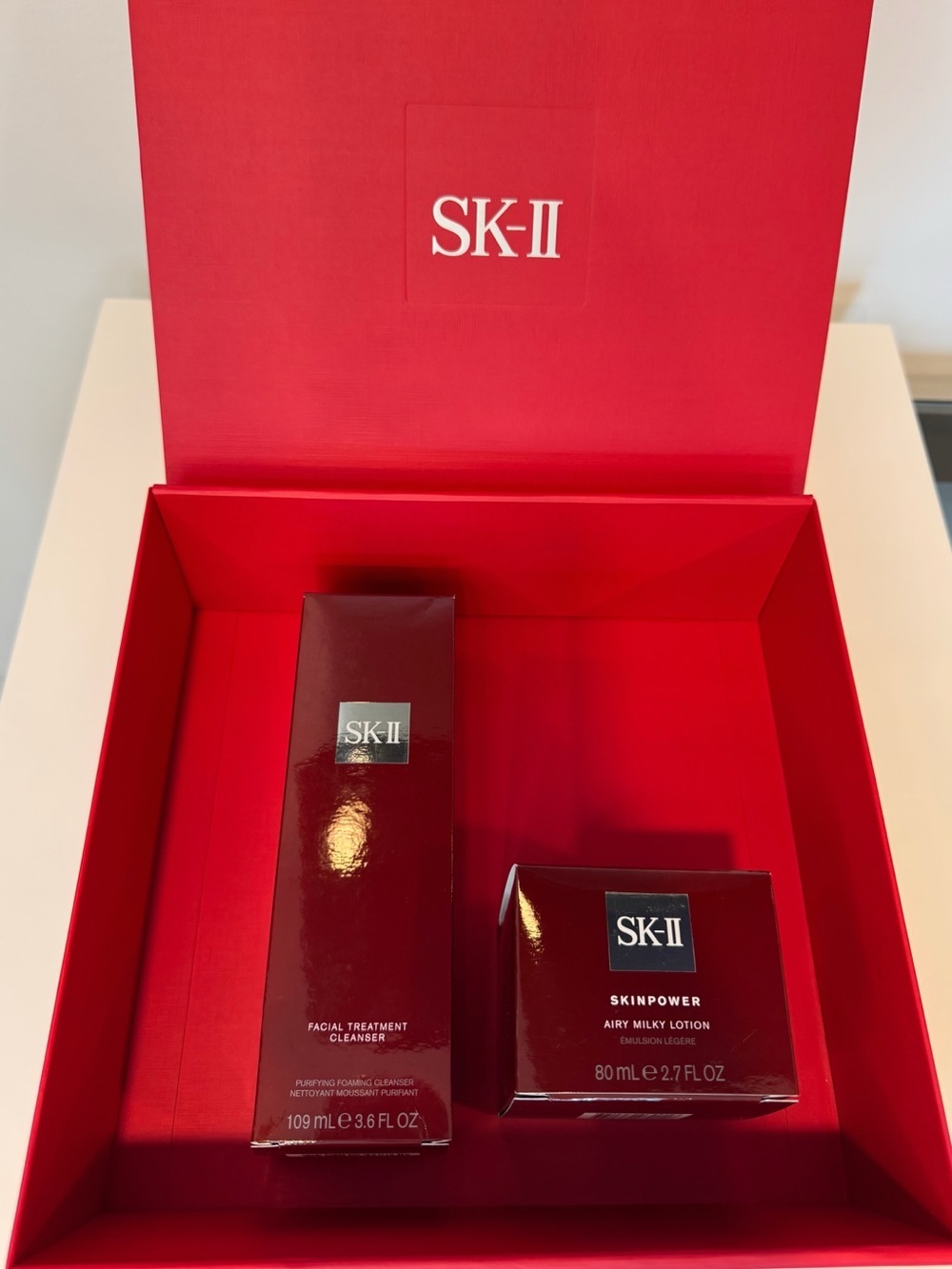 SK-II Skinpower Airy Milky Lotion 80mL + Facial Treatment Cleanser 109mL NEW